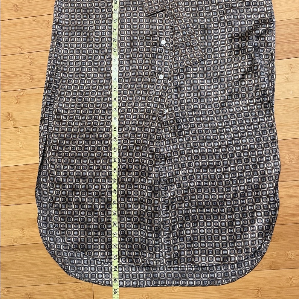 Banana Republic Muse Silk Maxi Shirt Dress Sz Small Geometric Print Long Sleeve - Picture 16 of 16